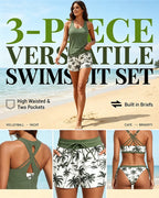 Maren | 3-Piece Tankini Bikini & Cover-Up Set