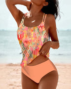 Phoebe | Printed Orange Tankini