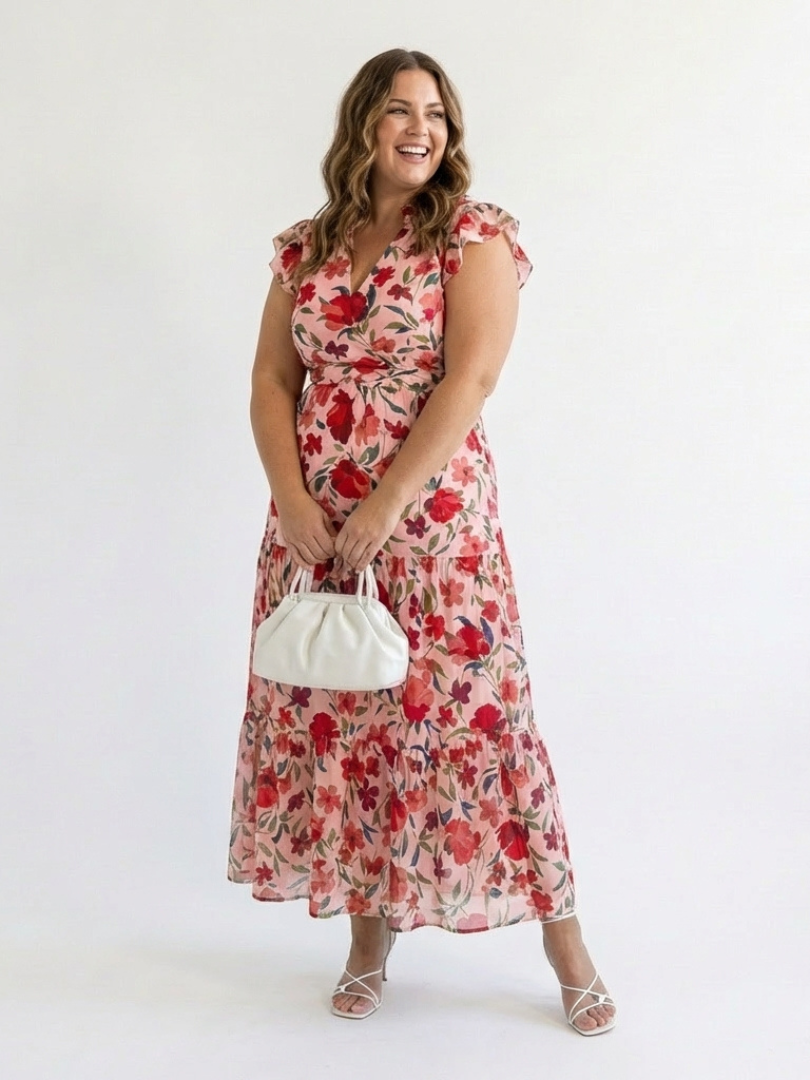Lila | Floral V-Neck Ruffled Mini Dress