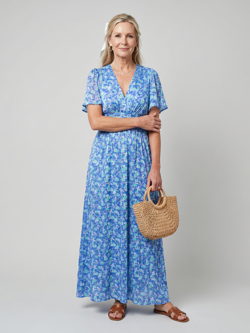 Juna | Short Sleeve Small Floral Mini Dress