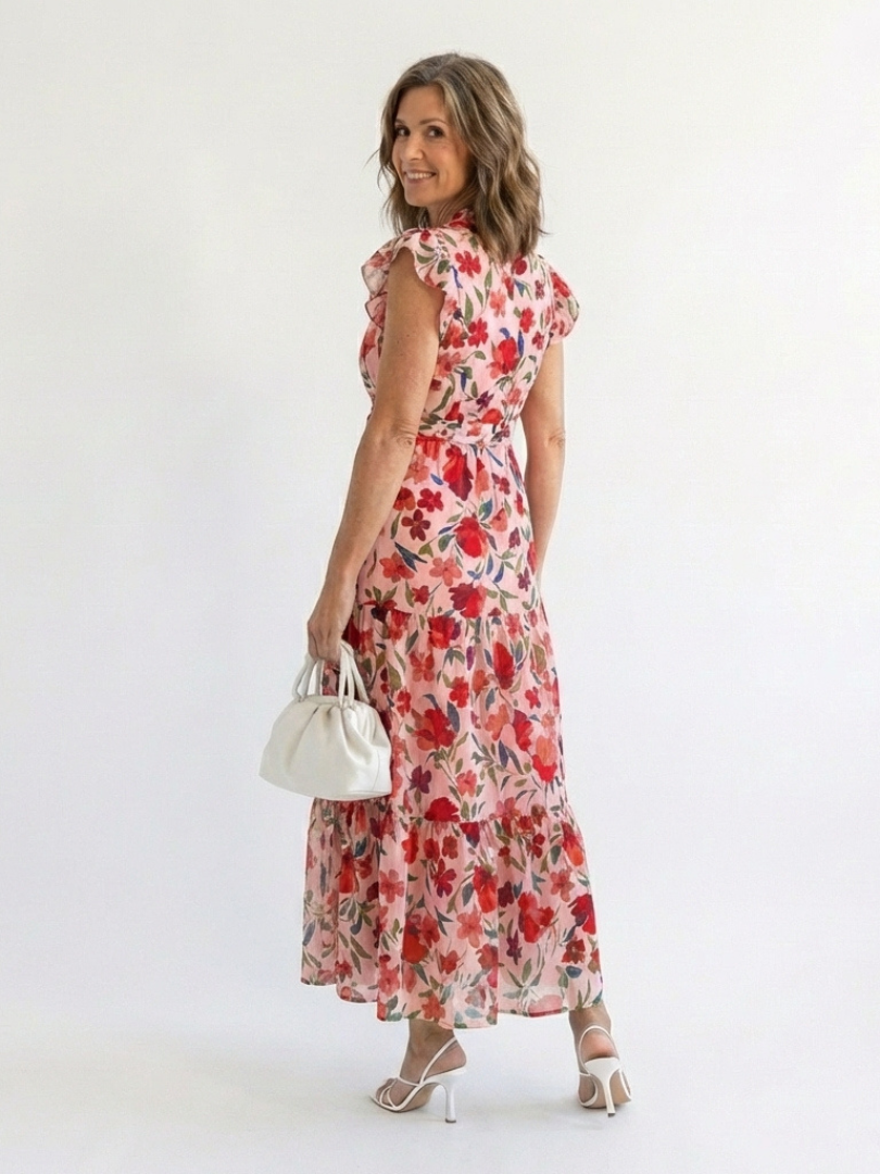 Lila | Floral V-Neck Ruffled Mini Dress