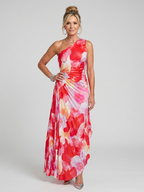 Carla | One-Shoulder Pleated Bodice Mini Dress
