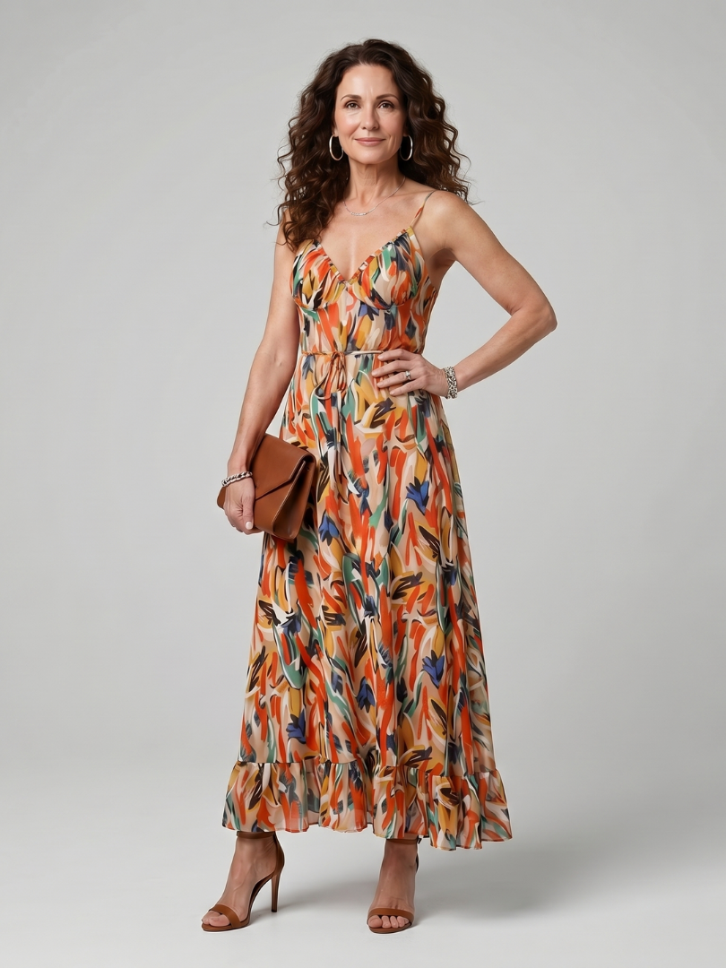 Quill | Spaghetti Strap Abstract Print Mini Dress
