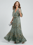 Selora | Halterneck Floral Flowy Maxi Dress