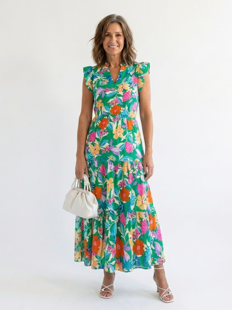 Lila | Floral V-Neck Ruffled Mini Dress