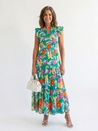 Lila | Floral V-Neck Ruffled Mini Dress