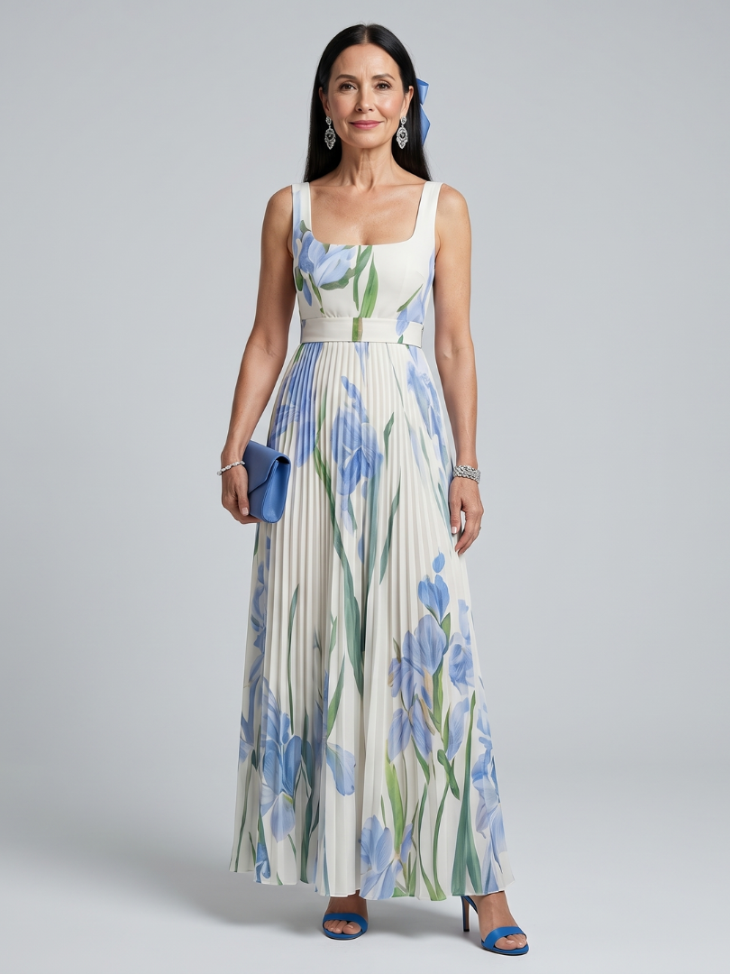 Ophelia | Sleeveless Square Neck Floral Mini Dress