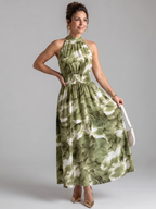 Olivia | Ruched Waist Abstract Print Mini Dress
