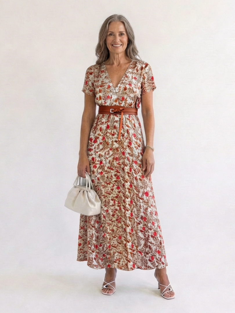 Lyra | Elegant Floral V-Neck Mini Dress