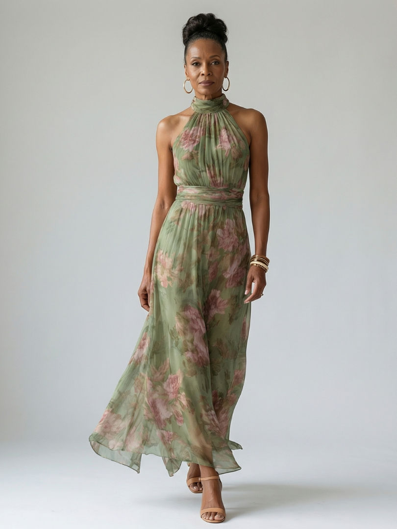 Mirelle | Ruched Halterneck Mini Dress