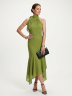 Winifred | Draped Halterneck Keyhole Mini Dress