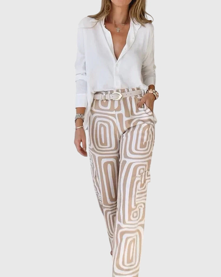 Emilia™ | Stylish Trousers + Free Blouse & Belt
