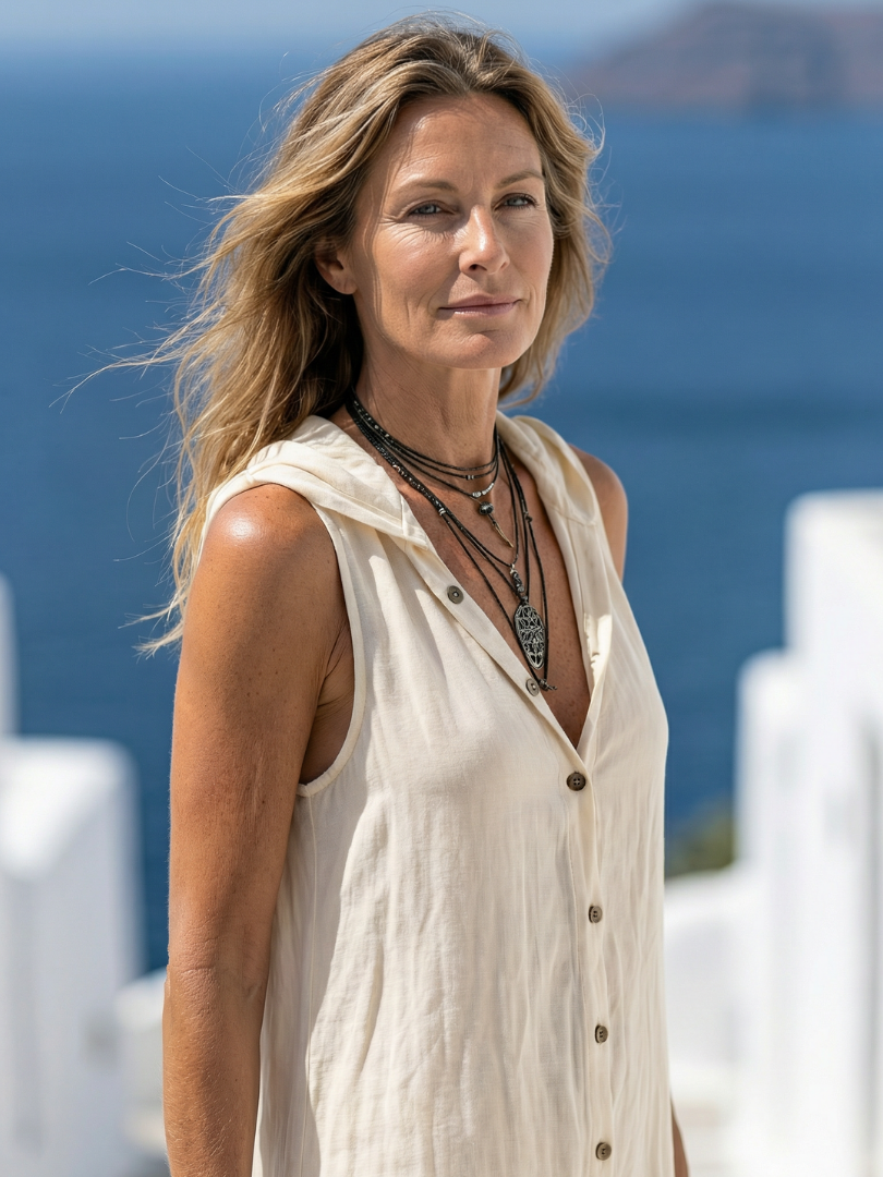 Marune | Sleeveless Buttoned Front Hooded Maxi Dress