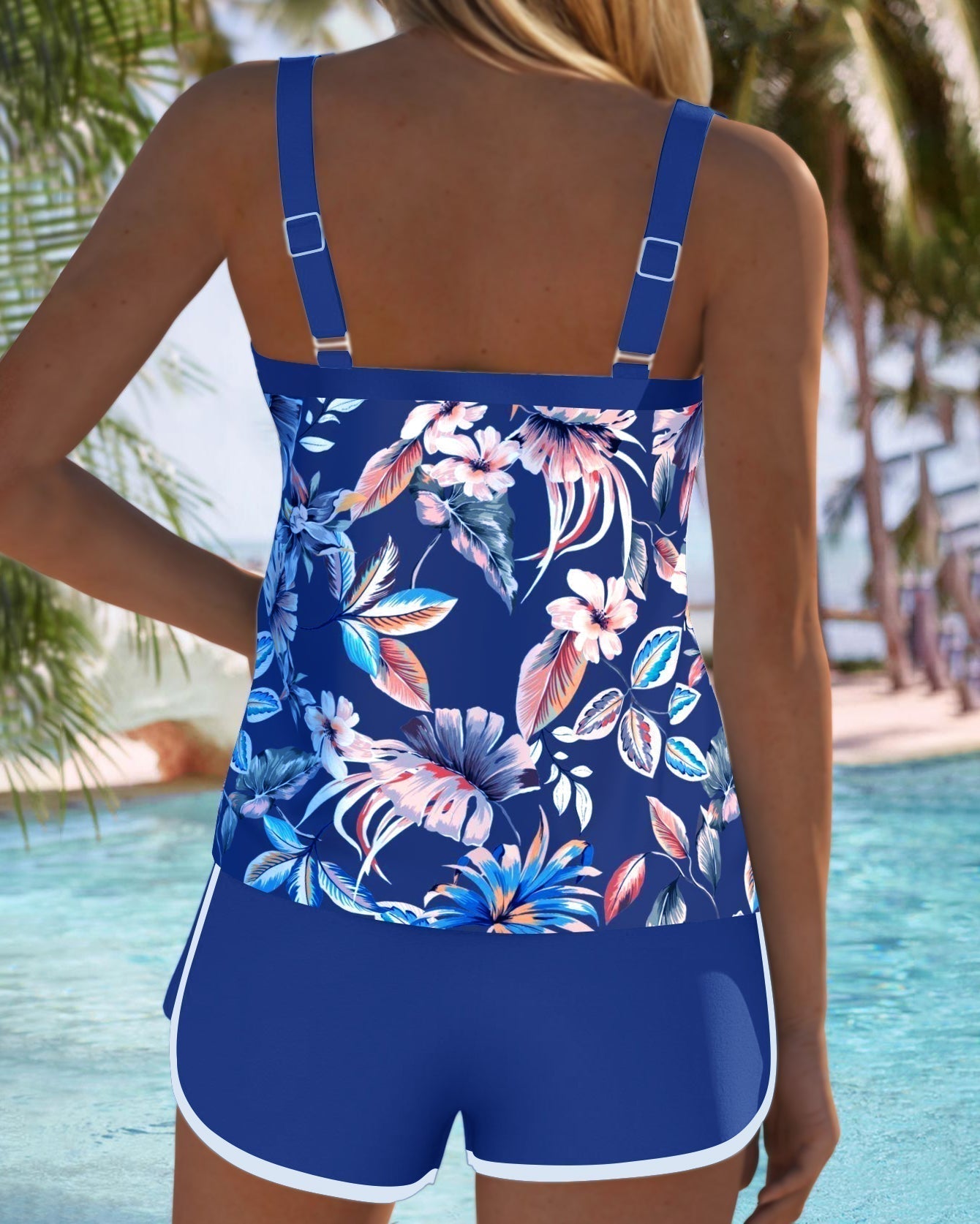 Evie | U-Neck Floral Print Tankini