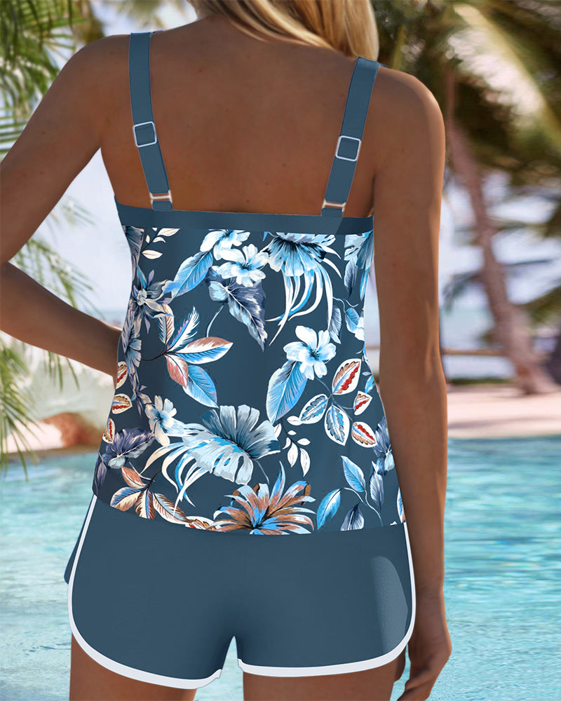 Evie | U-Neck Floral Print Tankini