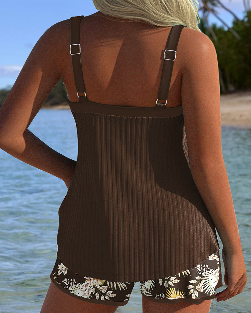 Alice | Floral Print Two-Piece Beach Tankini