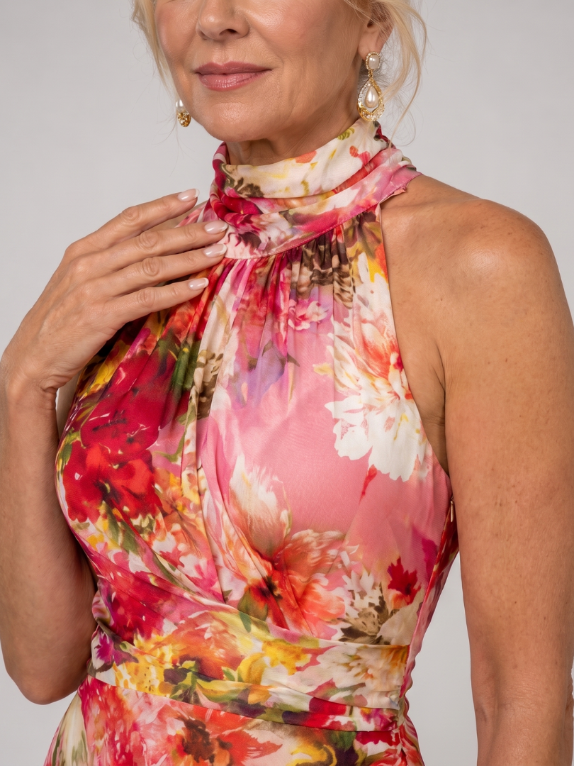 Elisabetta | Halterneck Floral Maxi Dress