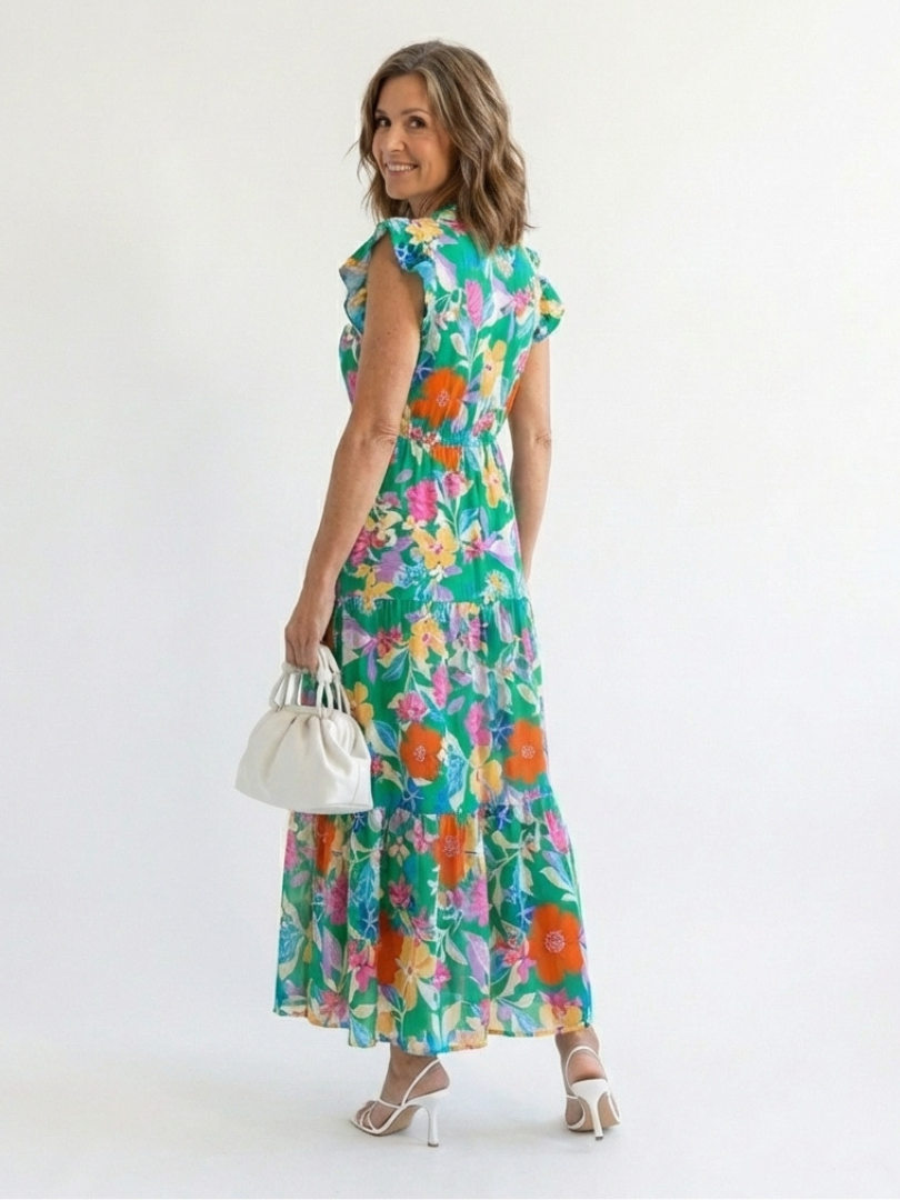 Lila | Floral V-Neck Ruffled Mini Dress