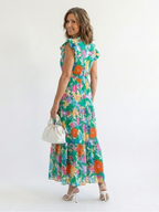 Lila | Floral V-Neck Ruffled Mini Dress