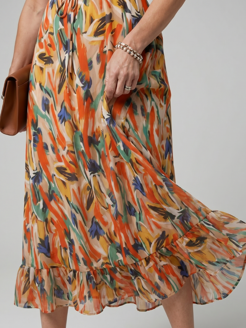 Quill | Spaghetti Strap Abstract Print Mini Dress