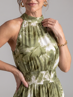 Olivia | Ruched Waist Abstract Print Mini Dress