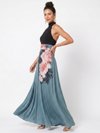 Olympas | Halterneck Floral Skirt Maxi Dress