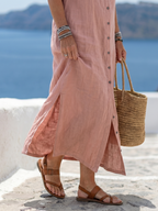 Stellan | Open Front Buttoned Maxi Dress