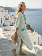 Velis | Striped V-Neck Pocket Mini Dress