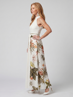 Meadow | Draped Halterneck Botanical Panel Maxi Dress