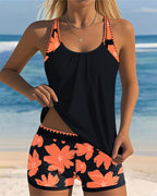 Emma | Floral Print U-Neck Tankini