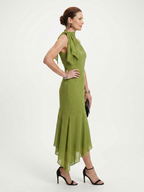 Winifred | Draped Halterneck Keyhole Mini Dress
