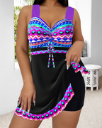Freya | Printed Purple Lace-Up Swimsuit