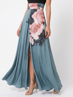 Olympas | Halterneck Floral Skirt Maxi Dress