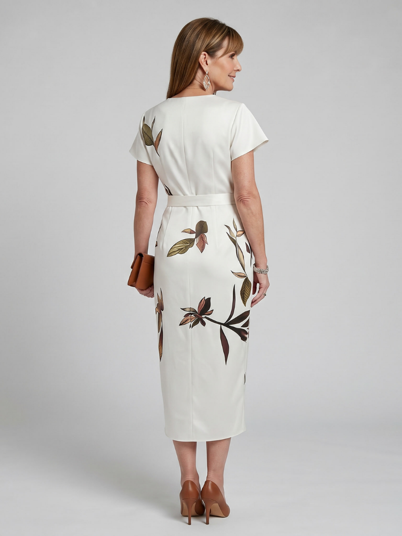 Cypress | Flutter Sleeve Wrap Botanical Print Mini Dress