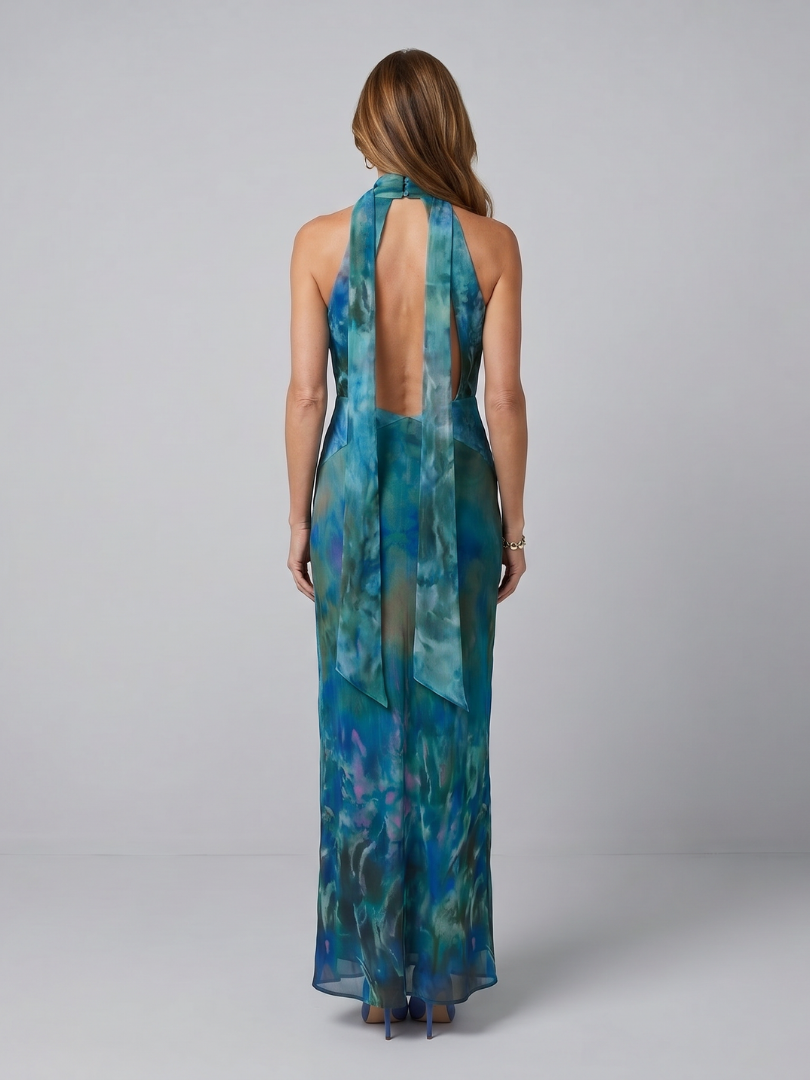 Juniper | Keyhole Halterneck Sleeveless Maxi Dress