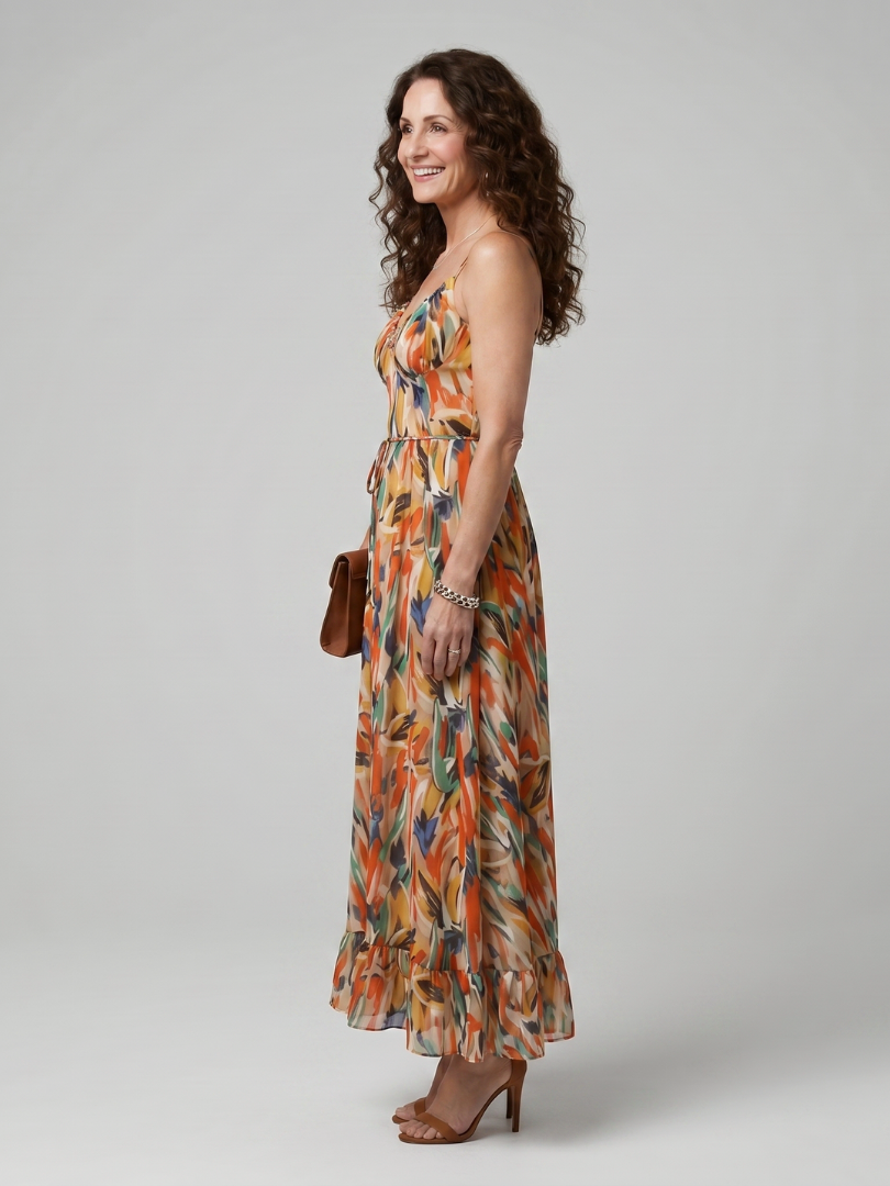 Quill | Spaghetti Strap Abstract Print Mini Dress