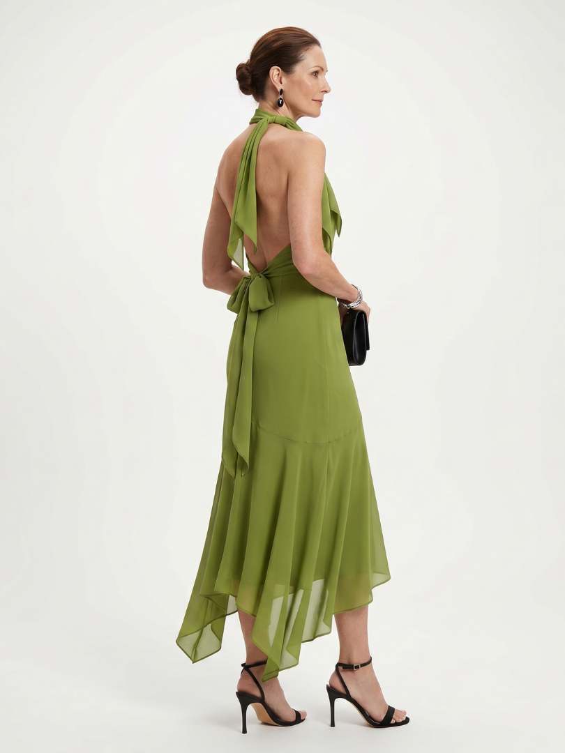 Winifred | Draped Halterneck Keyhole Mini Dress