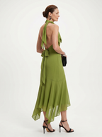 Winifred | Draped Halterneck Keyhole Mini Dress