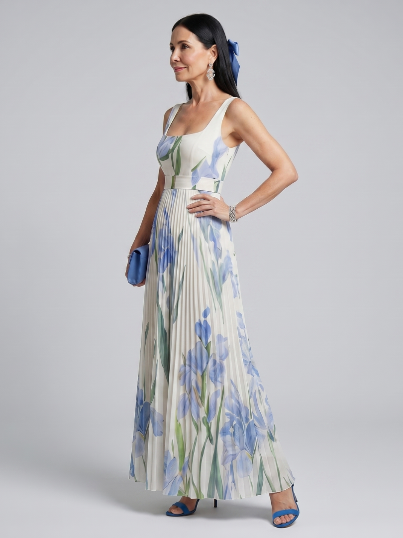 Ophelia | Sleeveless Square Neck Floral Mini Dress