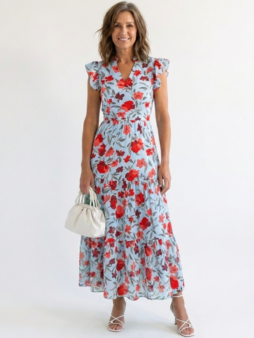 Lila | Floral V-Neck Ruffled Mini Dress
