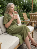 Keziah | Short Sleeve Wrap Soft Flowing Hem Mini Dress