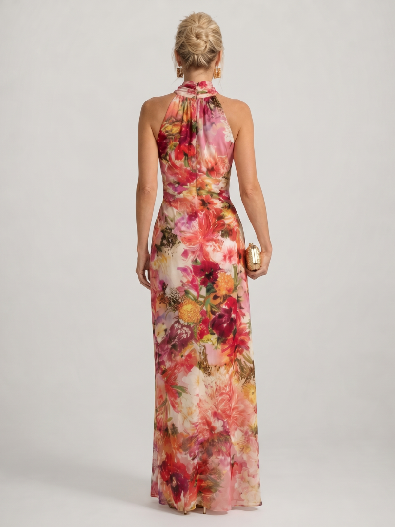 Elisabetta | Halterneck Floral Maxi Dress