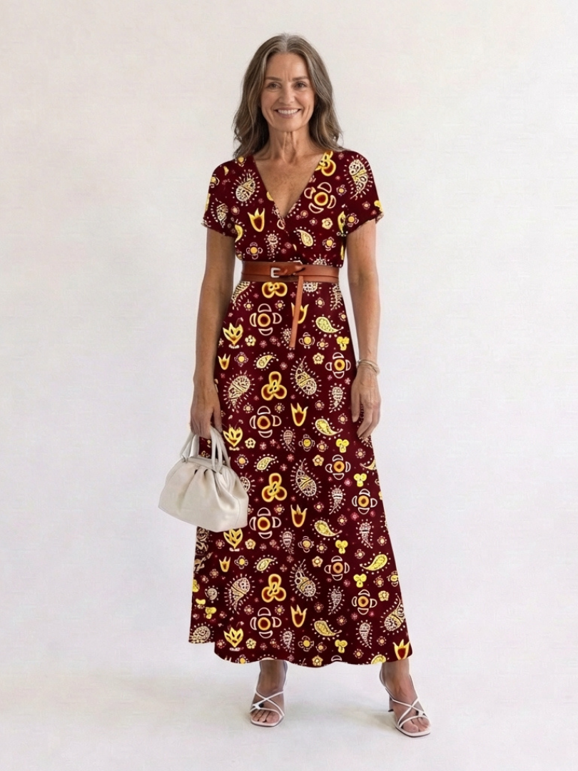 Lyra | Elegant Floral V-Neck Mini Dress