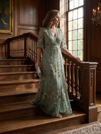Selora | Halterneck Floral Flowy Maxi Dress