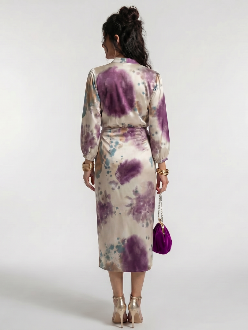 Valentina | Cross-Wrap Tie-Waist Printed Mini Dress