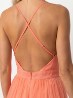 Tia | Deep V-Neck Strappy Pleated Maxi Dress
