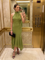 Winifred | Draped Halterneck Keyhole Mini Dress