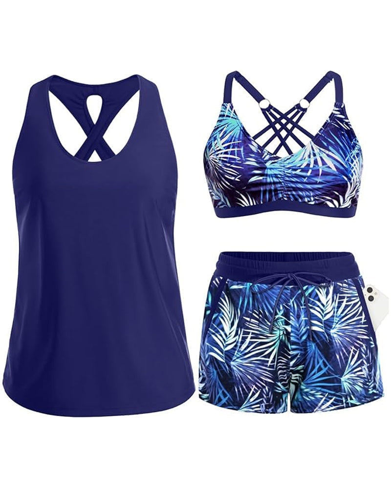 Maren | 3-Piece Tankini Bikini & Cover-Up Set
