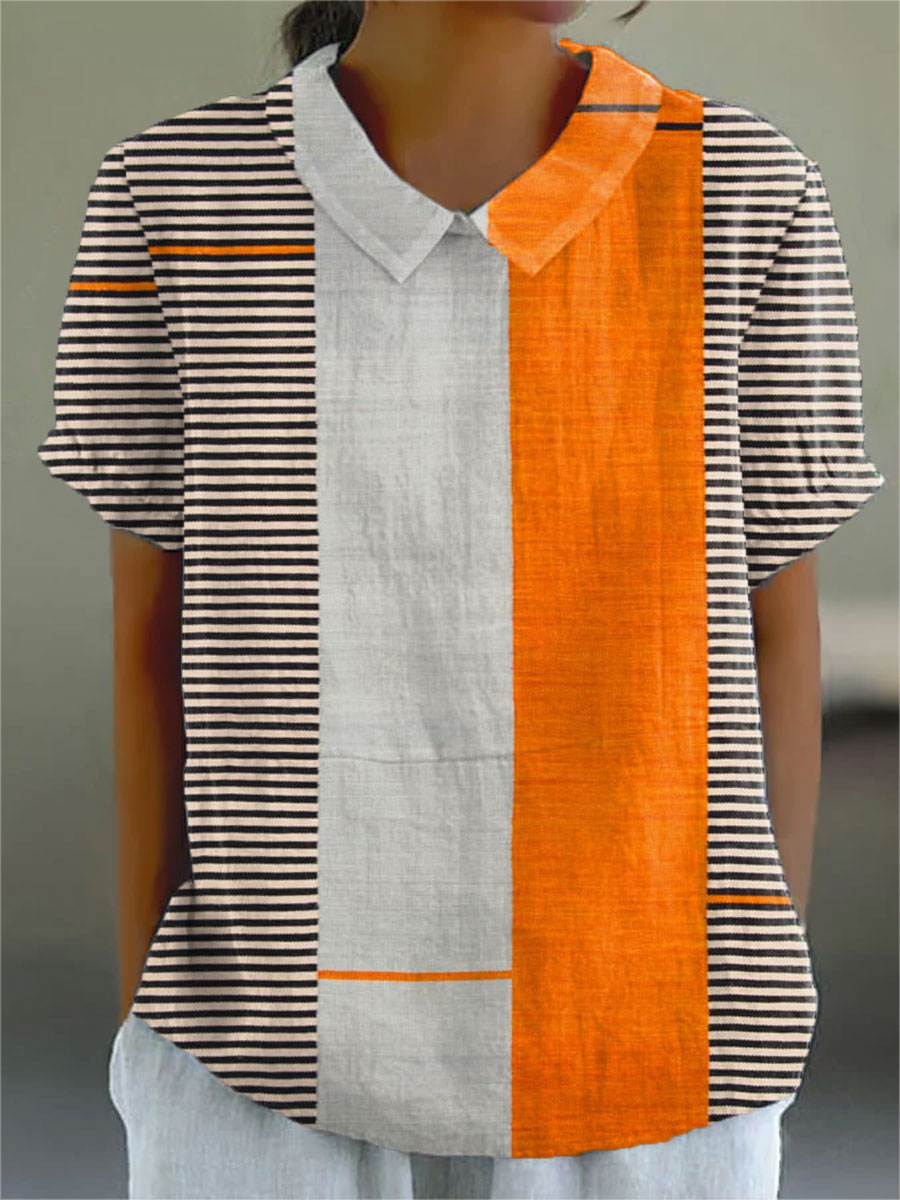 Lena | Colour-Block Striped Shirt