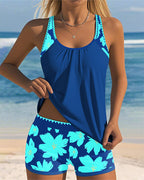 Emma | Floral Print U-Neck Tankini